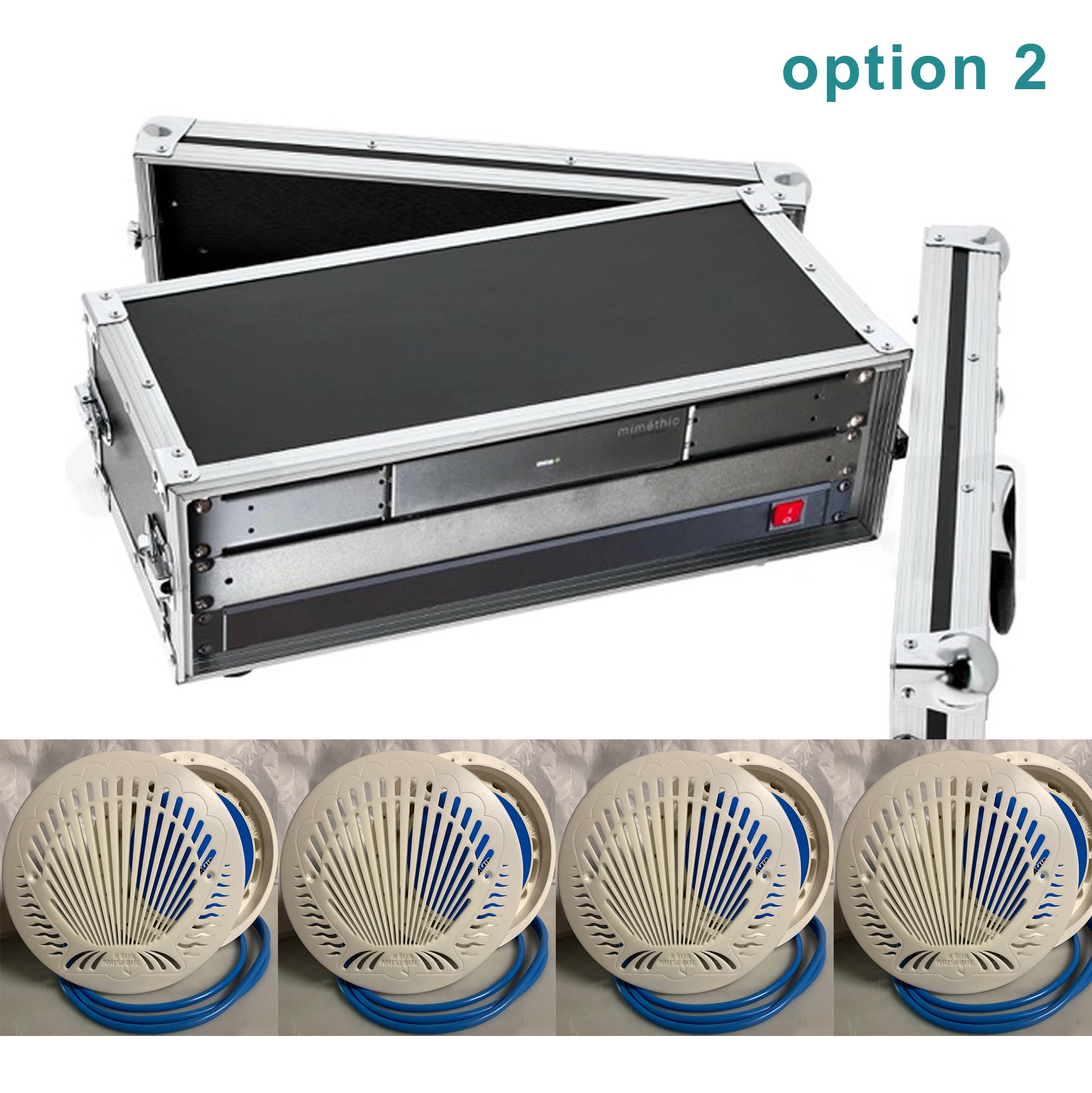 Système de sonorisation pour piscine (4 haut-parleurs étanches + amplification)