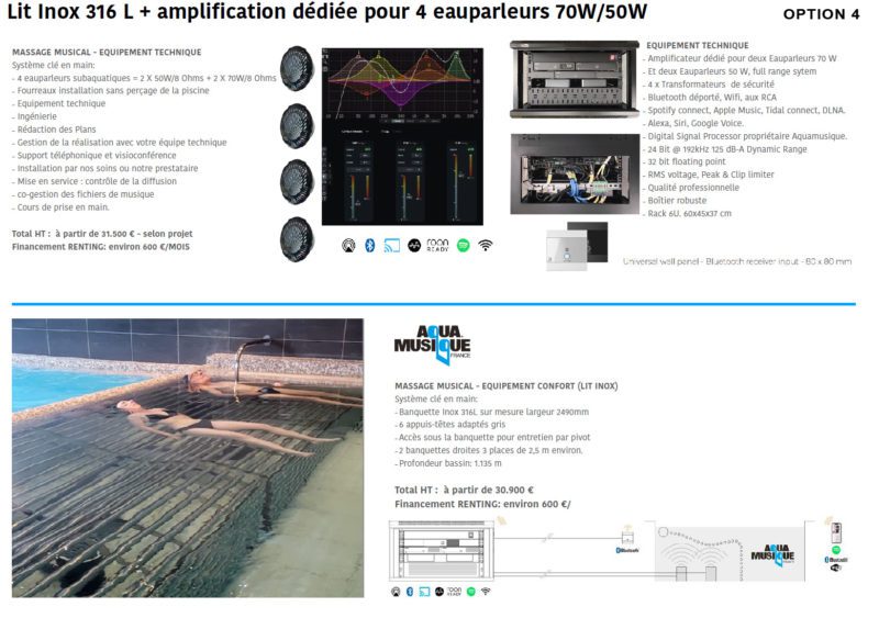 (sur devis) Lit inox 316L + amplification dédiée pour 4 haut-parleurs étanches 70W/50W – Image 2